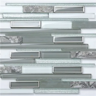 Zilver metaal en glasmozaïek tegel